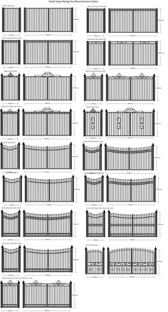 the different types of fences and gates in this drawing, each with their own name