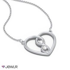 This pretty heart pendant is sure to make a much-loved addition to your jewelry collection. The design features a heart that entwines in the middle to form an infinity symbol, making it the perfect way to celebrate everlasting love. The two gemstones in the center of the infinity can be personalized with special birthstones to represent your loved ones. Custom-made in your choice of .925 sterling silver, 10K or 14K white, yellow or rose gold, the Entwined Infinity Heart Necklace will make a trul Classic Heart Pendant Jewelry For Anniversary, Classic Double Heart Jewelry For Mother's Day, Elegant Heart Pendant Necklaces For Anniversary, Elegant Heart Pendant Necklaces For Anniversary Gift, Elegant Heart Pendant Necklace For Anniversary, Elegant Heart-shaped Jewelry For Anniversary, Elegant Heart Jewelry For Anniversary, Elegant Double Heart Birthstone Jewelry, Sterling Silver Infinity Heart Necklace For Anniversary