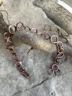 14 ga. Copper wire bracelet, 9 1/4 inches in length. Bronze Wire Wrapped Copper Bracelets, Bronze Wire Wrapped Metal Bracelets, Rose Gold Wire-wrapped Copper Bracelets, Bronze Electroformed Metal Bracelet, Hand Forged Copper Bangle Bracelet, Bronze Wire Wrapped Bangle Bracelet, Handmade Copper Bangle Bracelets, Copper Wire Wrapped Bangle Bracelet, Bronze Copper Bracelets For Jewelry Making