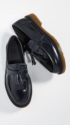 Dr. Martens Adrian Tassel Loafers | EAST DANE Dr Martens Loafers, Best Sandals For Men, Formal Flats, Dr Martens Adrian, Tassel Shoes, Best Shoes For Men, Best Shoes, Shoe Last, Tassel Loafers