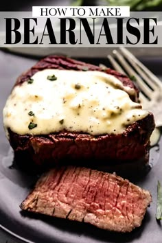 how to make bearnaise on a plate with a fork and knife next to it