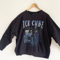 Ice Cube Black Crew Neck Sweatshirt Large. Retro Washed Cotton-Poly Sweatshirt With Ice Cube Graphic Printed At The Front. Pullover Style In A Slightly Relaxed Fit. See Pics For Details! Content + Care - Cotton, Polyester - Machine Wash - Imported Item Is New Without Tags But Blacklisted To Prevent In Store Returns. Please Msg Me W/ Any Questions & Urban Outfitters Crew Neck Top With Screen Print, Urban Outfitters Crew Neck Sweatshirt For Streetwear, Black Drop Shoulder Top With Letter Print, Urban Outfitters Cotton Sweatshirt With Graphic Print, Urban Outfitters Relaxed Fit Crew Neck Sweatshirt, Black Retro Top For Streetwear, Black Retro Tops For Streetwear, Urban Outfitters Crew Neck Tops With Letter Print, Retro Letter Print Tops By Urban Outfitters