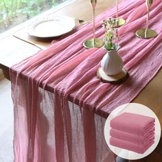 PRICES MAY VARY. Polyester [Perfect Size]: Get 3 pieces of rose pink cheesecloth table runners, measuring 30 inches wide by 118 inches long, ideal for tables that are 3-4 feet long. [Premium Soft Material]: Made from high-quality polyester, this cheesecloth table runner is soft to the touch and durable. The sheer fabric flows gracefully, adding a romantic and elegant look to your table setup. It is wrinkle-free, fade-resistant, and reusable. [Elegant and Versatile Design]: Featuring gorgeous finished edges, this cheesecloth table runner drapes beautifully, providing a touch of vintage, rustic charm. It's perfect for enhancing the aesthetics of various events, from weddings and bridal showers to baby showers and Thanksgiving dinners. [Wide Range of Applications]: Suitable for multiple occas Pink Cheesecloth Table Runner, Pink Table Runner, Floral Baby Shower Decorations, Blush Pink Baby Shower, Thanksgiving Dinners, Cheesecloth Table Runner, Blush Decor, Communion Decorations, Bridal Shower Tables