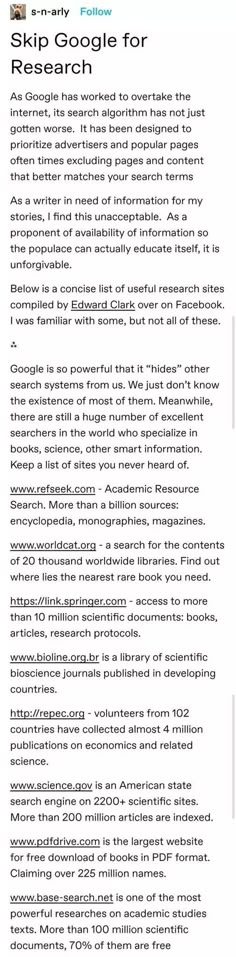 the page for an article on how to use google