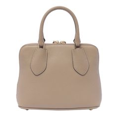 Body: 100% Cow leather Lining: 50% Polyurethane (pu), 50% Nylon Chic Epsom Leather Bag With Textured Finish, Chic Bags With Textured Epsom Leather, Chic Textured Epsom Leather Bag, Classic Textured Faux Leather Bag, Classic Top Handle Faux Leather Satchel, Top Handle Faux Leather Bag With Textured Finish, Beige Calf Leather Shoulder Bag With Detachable Strap, Chic Beige Calf Leather Shoulder Bag, Luxury Taupe Calf Leather Shoulder Bag