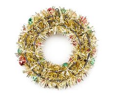 a christmas wreath made out of tinsel