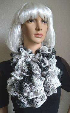 Black and white, women's scarf hand knitted with needles from decorative yarns. Light and omfortable to wear, easy to maintain and durable. This scarf will warm you up in cold winter or autumn time. SIZING: All sizes available. Fiber: decorative Acryl (97%) - polyester (3%)yarn. Care: hand wash at 30 degrees C. - lay flat to dry. Shipping worldwide: 5 - 6€. White Crochet Scarf One Size, White Hand Knitted Scarf One Size, White Hand Knitted Scarf, Handmade White Scarves, One Size White Crochet Knitting Pattern, Hand Knitted White Yarn Knitting Pattern, White Yarn Knitting Pattern, White Yarn Crochet Knitting Pattern, White One-size Knitting Pattern