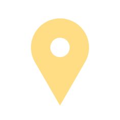 a yellow map pointer icon on a white background