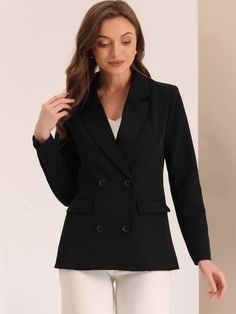 Shop Allegra K for notched lapel double breasted work formal blazer you are looking for, get more women's suits for yourelf. Order now! Free Returns! Womens Oversized Blazer, Tartan Jacket, Spring Blazer, Formal Shorts, Formal Blazer, Work Formal, Women's Suits, Fashionable Clothes, Power Suit