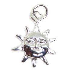 - - - Sun Face Sterling Silver .925 Charm Fitting - Jump Ring - NOT suitable for bead bracelets - NOT suitable for Pandora bracelets - to fit a Pandora bracelet or another design please send a message before purchasing so we can advise the additional fitting that you need to buy Holidays and Sunshine charms Sterling Silver Charm 925 Holiday Charm Fitting - Jump Ring Maldon Jewellery Traditional Sterling Silver e6t7uyt6uy7uy7t6k 1 REF MC No Stone Please note, we do NOT supply gift boxes, so your item will NOT come in a gift box. Please also note that most connecting rings will NOT be soldered, and for your peace of mind, we recommend you have them soldered by your own local jeweller, as we do not have soldering facilities. If you have purchased a converter or clip or fitting and would like Silver Novelty Necklaces With Charms, Novelty Silver Necklaces With Charms, Symbolic Sterling Silver Charm Bracelet, Symbolic Silver Dangle Jewelry, Engraved Sterling Silver Charms In Silver, Celestial Style Hallmarked Silver Jewelry, Silver Charm Necklaces With Dangling Charms, Silver Round Charm Necklace With Dangling Charms, Adjustable Sterling Silver Pendant Charms