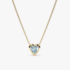 handmade solid 14k gold natural blue aquamarine heart pendant necklace Blue Gem Necklace, March Birthday Gifts, Aquamarine Gem, March Birthday, Bezel Necklace, Aquamarine Necklace, Solid Gold Necklace, Solid Gold Chains, Gem Necklace