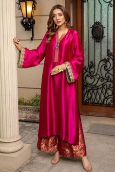 Nilofer Shahid - Adaline - Tissue Organza - 3 Piece – Studio by TCS Pakistani Plazo Suits Party Wear, Silk Suits Designs Latest, Banarsi Suit Design Latest, Plazzo Designs Latest, Office Outfits Women Indian, Dresses Gold