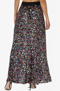 Indulge in the allure of our Sparkly Sequin Maxi Skirt—where glamour meets comfort. The Elastic High Waist and A-Line silhouette long skirt make it a party essential.Shine with confidence in this long, dazzling piece.Perfect for parties, gatherings, or a night out on the town, this skirt is the epitome of timeless chic. Shimmering sequin embellishments Elastic high waist for comfort, lightweight material makes it suitable for various seasons Pull on closure, A-line silhouette Perfect for festive Chic Sequined Maxi Skirt For Night Out, Floor-length Skirt For Night Out, Glamorous Sequined Maxi Skirt For Party Season, Elegant Sequined Maxi Skirt For Night Out, Elegant Sequined Maxi Skirt For Party Season, Glamorous Maxi Skirt For Party Season, Flowy Maxi Skirt For Night Out, Full Length Lined Maxi Skirt For Night Out, Lined Full-length Maxi Skirt For Night Out