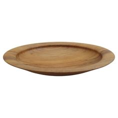 a wooden plate on a white background