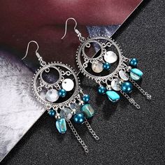 * Size -> 2.8" X 1.4" * Material -> Alloy, Plastic My Bundle Deal! { Get 15% Off W/ 3+ Items } ->Plus, Receive A Free Gift >>Offer Friendly Closet<< >{ All Fair Values Accepted }< Blue Metal Chandelier Earrings With Dangling Beads, Blue Metal Beaded Dangle Earrings, Blue Metal Beaded Drop Earrings, Blue Metal Beaded Earrings For Party, Blue Metal Beaded Earrings With Colorful Beads, Blue Metal Earrings With Dangling Beads, Blue Beaded Metal Chandelier Earrings, Silver Chandelier Earrings With Colorful Beads As Gift, Silver Earrings With Colorful Beads