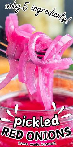 This easy, quick pickled red onion recipe is a delicious way to add flavor to any dish with just five simple ingredients. The vinegar and sugar give them a tangy flavor that you're going to love. Learn how to pickle vegetables with almost no effort quickly and have pickled onions in your refrigerator any time you want them!