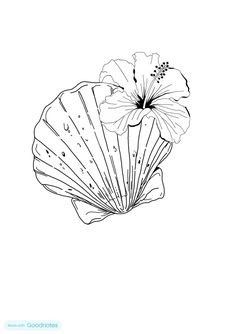 a black and white drawing of a flower