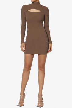 Elevate your wardrobe with TheMogan's Cut Out Mock Neck Long Sleeve Bodycon Ribbed Pencil Mini Dress.This modern, fitted silhouette is perfect for a casual night out, blending edgy streetwear with a comfortable, stretchy cotton blend.The mock neck and strategic cutouts add a trendy, timeless appeal to this versatile mini, while its solid color makes it a staple for travel, cocktail parties, or everyday wear.Pair with ankle boots or sneakers for an effortlessly chic look that transitions smoothly Mock Neck Bodycon Dress, Edgy Streetwear, Ribbed Mini Dress, Mock Neck Long Sleeve, Casual Night Out, Neck Bodycon Dress, Street Style Chic, Cocktail Parties, Long Sleeve Bodycon