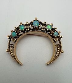 Antique Victorian style 14k gold crescent brooch with opals 8.4 grams In very good condition  Measures 1.5" 2024 Cool Jewelry, Gorgeous Jewelry, Hat Pins, Victorian Style, Antique Victorian, Victorian Fashion, Crescent, Brooch Pin, Brooches