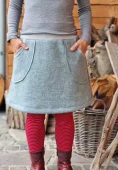 Here I offer an unusual skirt for ladies. The skirt is made of soft, high-quality felted loden, 100% virgin wool It doesn't scratch and is soft to the touch. It has a great fall and ends just above the knee. Great soft wool fabric in great colors combined with soft cuffs. The skirt has two pockets with cuffs. you are welcome to choose the color. A message is enough The waistband is stretchy and ensures a comfortable width. This means you can also wear the skirt over trousers A great piece that i Fleece Skirt, Great Falls, Winter Skirt, Boiled Wool, Wool Skirts, Wool Fabric, Above The Knee, Skirt Pattern, Capsule Wardrobe