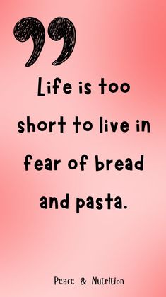 Bread and pasta are comfort foods for many, but they’re often demonized in diet culture. This quote encourages a positive, guilt-free relationship with carbs. Share it to inspire others to enjoy their favorite foods , without fear or guilt. Life is about enjoyment, and food should bring joy, not anxiety. Food Freedom Quotes, Food Is Fuel Quotes, Anti Diet Quotes, Cute Motivation, Recovery Books, Food Guilt, Healthier Relationship, Diet Quotes