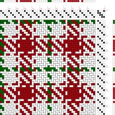 a cross stitch pattern with red and green leaves on the side, in two rows