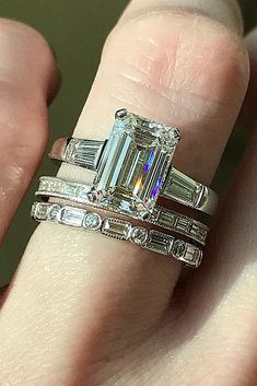 Rings Amazon, Rings Inspiration, Emerald Cut Diamond Engagement Ring, Emerald Cut Engagement Ring, Jewellery Diamond, Gorgeous Rings, Emerald Cut Engagement, Wedding Rings Halo, Beautiful Wedding Rings