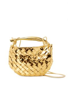 Bottega Veneta Mini Sardine Intrecciato LeatherBag Yellow Gold Bag With Gold-tone Hardware And Top Handle, Yellow Gold Bags With Top Handle And Gold-tone Hardware, Yellow Gold Bags With Gold-tone Hardware And Top Handle, Yellow Gold Top Handle Bag For Everyday Use, Gold Bags With Gold-tone Hardware For Everyday, Yellow Gold Rectangular Bag With Detachable Strap, Luxury Yellow Gold Top Handle Bag, High-end Gold Pouch Shoulder Bag, Designer Yellow Gold Bags With Gold-tone Hardware