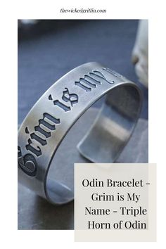 an image of a ring with the words john braeckt, crim is my name - triple horn of odin