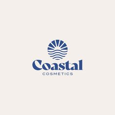 the logo for coastal cosmetics, which has been designed to look like it is floating on water