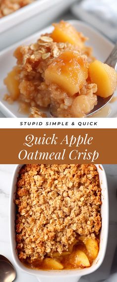 Image for Quick Apple Oatmeal Crisp Apple Oatmeal Crisp, Healthy Apple Pie Filling, Oatmeal Apple Crisp, Dessert Recipes For Easter, Apple Crisp Recipe With Oats, Easy Healthy Oatmeal, Apple Crisp With Oats, Fresh Apple Recipes, Apple Cobbler Easy