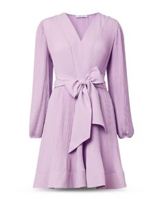 Luxury Chic Pleated Belted Dress, Summer Pleated Midi-length Belted Dress, Fitted Button-up Dress With Pleated Waist, Flirty Pleated V-neck Mini Dress, Flirty V-neck Pleated Mini Dress, Dresses Cocktail, Lilac Dress, Luxury Designer, Fit Flare Dress