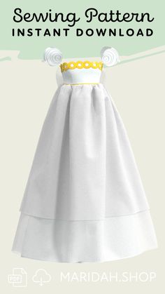 Sailor Moon's Princess Serenity Cosplay Dress Pattern Anime Princess Dress, Sailor Moon Dress, Princess Dress Patterns, Cosplay Patterns, Detached Sleeves, 3d Print Files, Moon Cosplay, Moon Dress, Unique Wedding Dress