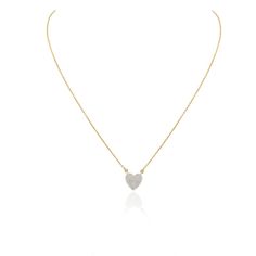 Dainty Diamond Heart Pendant Necklace in 18K Gold studded with round cut diamond. This stunning piece of jewelry instantly elevates a casual look or dressy outfit.  April birthstone diamond brings love, fame, success and prosperity. Designed with diamond studded in heart making a stunning delicate necklace. This is a perfect Unique Gift, Bridal Shower Gift, Secret Santa Gift, Gift For Sister, Mother Daughter Gift, Bride To Be Gift, Bridesmaid Gift, Thanksgiving Gift, Granddaughter Gift, Christma Luxury Heart Cut Necklace With Pave Setting, Luxury Heart Cut Necklaces With Pave Setting, Diamond Heart Charm Necklace For Wedding, Diamond White Heart Diamond Necklace For Wedding, Luxury Heart Cut Single Diamond Necklaces, Diamond Heart Pendant Necklace For Wedding, Luxury Diamond White Necklaces For Valentine's Day, Luxury Double Heart Necklace With Diamond Accents, Luxury Double Heart Diamond Necklaces