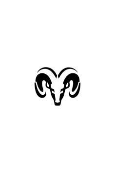 the ram logo is black and white