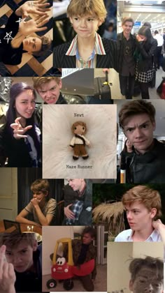 the collage shows many different people with their hands in various positions, including one holding a teddy bear