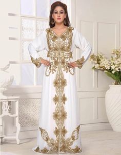 Beautiful 😉 Wedding moroccan Style caftan 👗 Buy latest #Kaftan which are made up from best quality fabrics with latest styles from our large collections at https://bit.ly/3eafqPe Shop Now : https://bit.ly/3vthF9O Buy online @ $128.95 #kaftanindiaonline #kaftanonlineindia Kaftan Wedding Dress, Embroidered Hijab, Kaftan Wedding, Crystals Decor, Arabian Dress, Embroidered Kaftan, Russian Wedding, Modest Evening Dress, Dress Kaftan