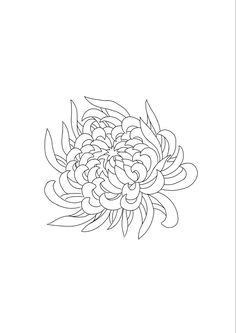 a black and white drawing of a flower