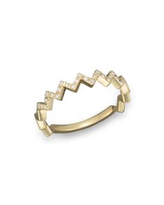 A modern, on-trend zigzag ring in 14K yellow gold with diamonds. Gold Ring Price, Yellow Gold Diamond Ring, Gold Diamond Rings, Womens Jewelry Rings, Yellow Gold Rings, Diamond White, Blue Gold, Diamond Rings, Women Rings