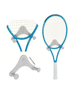 two tennis racquets are shown next to each other on a white background