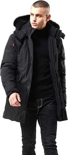 Stay warm this winter with the Men's Winter Hooded Parka Cargo Long Sleeve Coat. This stylish coat is crafted from durable material to provide protection against cold temperatures and is designed with a hood for added warmth. It features cargo pockets for storage and a drawstring waist for a customizable fit. This chic zip down jacket features removable faux-fur trim along the hood so you can wear it as needed to keep you comfortable and cozy. The winter jacket features adjustable sleeve opening Hooded Outerwear For Winter Sports With Double-lined Hood, Hooded Windproof Outerwear For Winter, Down Long Coat With Pockets, Long Down Coat With Pockets, Hooded Windproof Winter Outerwear, Winter Outerwear With Double-lined Hood For Outdoor, Winter Outerwear With Double-lined Hood, Warm Hooded Parka For Winter, Winter Outdoor Outerwear With Double-lined Hood