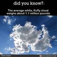 the sky is filled with clouds and there are words below it that say, did you know?