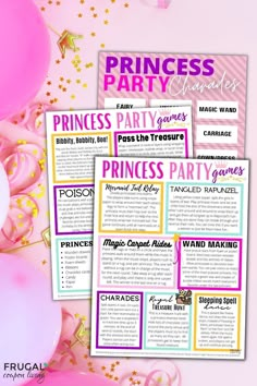 princess party games with balloons and streamers