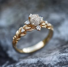 Uncut Raw Diamond Engagement Ring Fairytale Engagement Rings, Pretty Engagement Rings, Raw Diamond Rings, Raw Diamond Engagement Rings, Ring Cuts, Dream Rings, Wedding Ring Ideas, Cute Engagement Rings, Engagement Ring Ideas