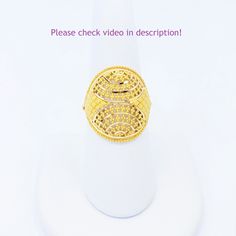 "~ Welcome to our ETSY shop: 22K Gold Beauty ~ Please check the video of this ornament (set video quality to 1080p): https://youtu.be/-i0yg1Nj7Ks Thank you for watching: GOLDSHINE 22K Solid Gold RING US 8 Female Hallmarked 916 Gorgeously Handcrafted SPECIFICATIONS - Brand: \"GoldShine - Treasure For Generations\" - Size: US 8, top design dimension 2.2cm x 2cm - Band width: 1.65mm - Band thickness: 0.95mm - Design: Gorgeous and intricate craftsmanship, eye catching beauty, diamond cut - Ideal for Elegant Gold Rings For Festivals, Gold Filigree Ring As A Gift, Traditional Oval Yellow Jewelry, Traditional 22k Yellow Gold Rings, 22k Gold Filigree Ring As Gift, Traditional Yellow Oval Jewelry, Traditional 22k Gold Ring Gift, Luxury 22k Gold Ring Jewelry, Govindarajulu Gold Rings