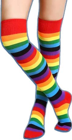 Multicolor Thigh High Casual Socks, Casual Multicolor Thigh High Socks, Multicolor Casual Thigh-high Socks, Multicolor Stretch Thigh High Socks, Stretch Multicolor Thigh High Socks, Fun Multicolor Stretch Socks, Really Short Hair, Striped Socks, Holiday Items