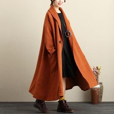 Material: woolen,polyester（lining：plant fibres）Collar type:othersClothing placket: one buttonPattern:plainStyle: casual,retroSleeve: long sleevesClothing details:buttons,pocketWaist: looseSeason:autumn,winterCombination:single pieceColor:yellow brown(caramel）M/L(Fit for EU 38-44,US8-14,UK12-18,AU12-18,NZ12-18)Length: 112.00 cm/ 44.09 "Bust: 156.00 cm/ 61.42 "Shoulder: 58.00 cm/ 22.83 "Sleeve length: 50.00 cm/ 19.69 "Arm: 38.00 cm/ 14.96 "Cuff: 30.00 cm/ 11.81 "Hem: Loose Waist: Loose PS:1.The me