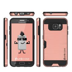 a pink case with a cartoon character on the front and back cover for a samsung galaxy s7