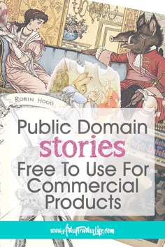 an image of books with the title public domain stories free to use for commercial products