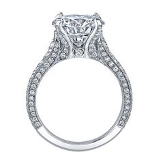 a white gold engagement ring set with diamonds